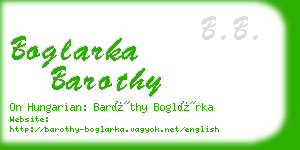 boglarka barothy business card